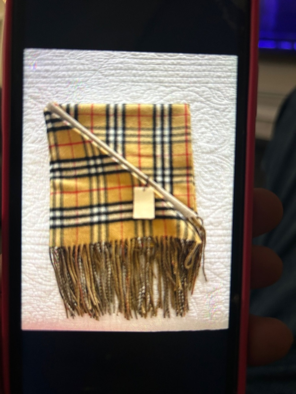 Burberry Yellow Nova Check Wool Scarf with Fringe
